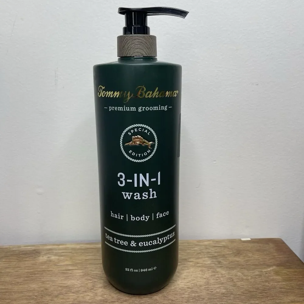 Tommy Bahama Premium 3-in-1 Hair Body & Face Wash Tea Tree & Eucalyptus 32oz